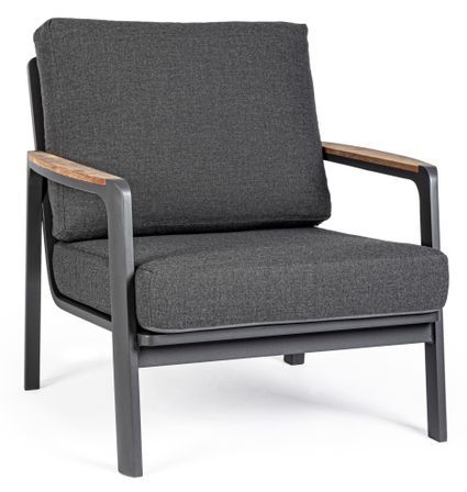 Fauteuil de jardin en aluminium anthracite Jaco - Lot de 2