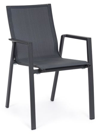 Fauteuil de jardin en aluminium anthracite Kim - Lot de 4
