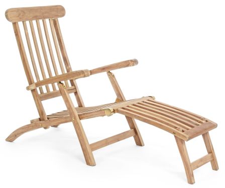Fauteuil de jardin inclinable et pliant en bois teck Vera
