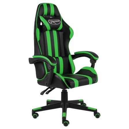 Fauteuil de jeux vidéo Noir et vert Similicuir