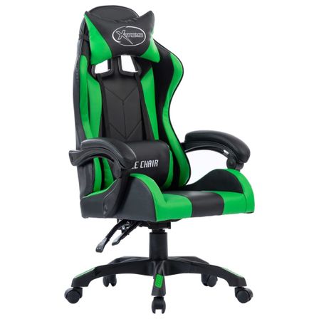 Fauteuil de jeux vidéo Vert Similicuir