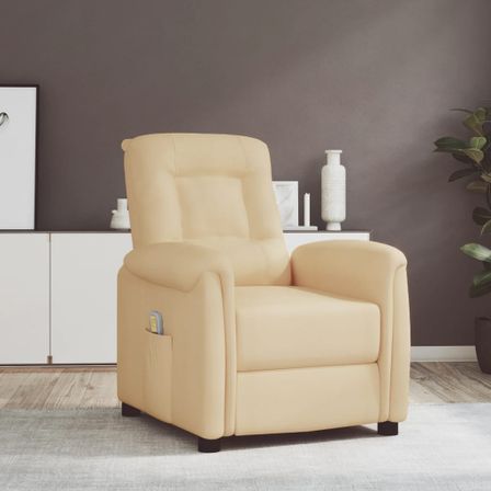 Fauteuil de massage Crème Tissu microfibre