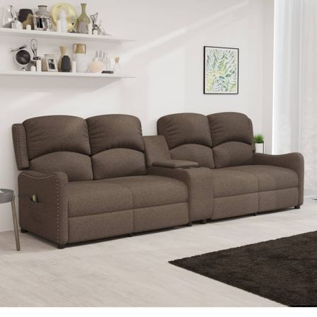 Fauteuil de massage inclinable 4 places et porte-gobelets Taupe