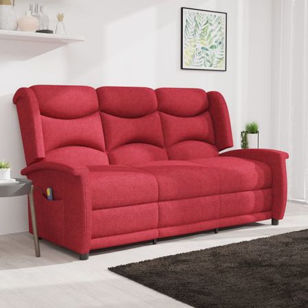 Fauteuil de massage inclinable à 3 places Rouge bordeaux Tissu 3