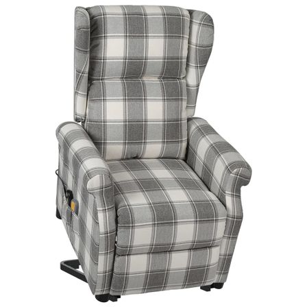 Fauteuil de massage inclinable Blanc et gris Tissu