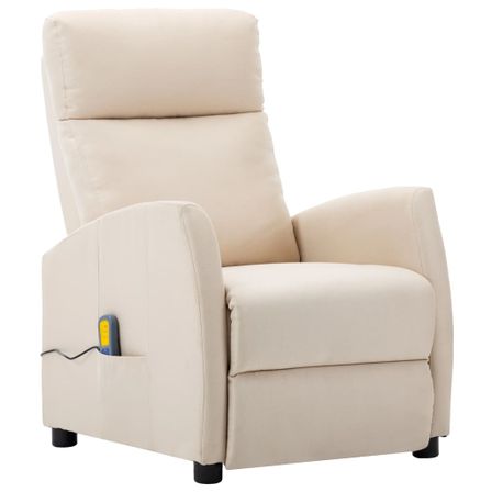 Fauteuil de massage inclinable Crème Tissu 7