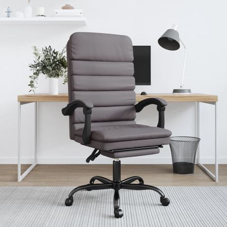 Fauteuil de massage inclinable de bureau Gris Similicuir