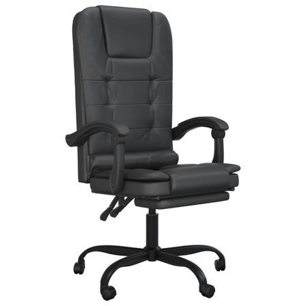 Fauteuil de massage inclinable de bureau Noir Similicuir