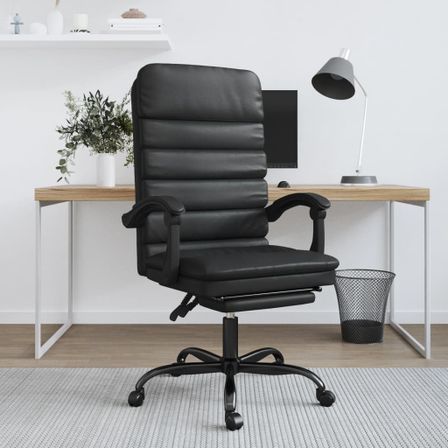 Fauteuil de massage inclinable de bureau Noir Similicuir