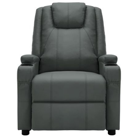 Fauteuil de massage inclinable électrique Anthracite Similicuir Kifa
