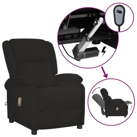 Fauteuil de massage inclinable électrique Noir Velours