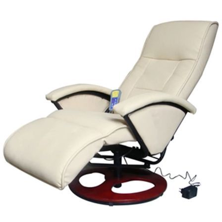 Fauteuil de massage inclinable électrique simili cuir crème Banky