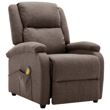 Fauteuil de massage inclinable électrique Taupe Tissu 2