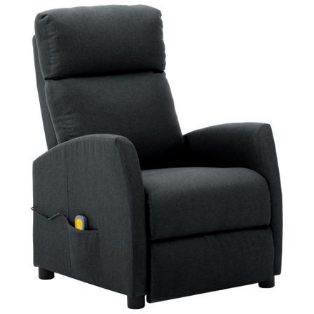 Fauteuil de massage inclinable Gris foncé Tissu 9