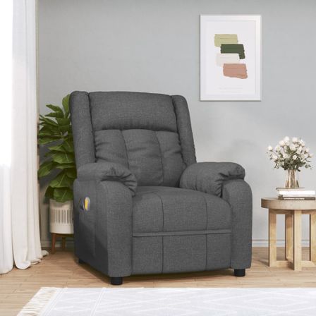 Fauteuil de massage inclinable Gris foncé Tissu 2