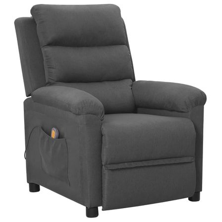 Fauteuil de massage inclinable Gris foncé Tissu 3