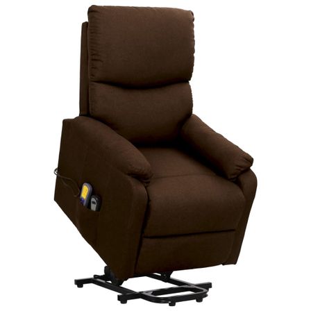 Fauteuil de massage inclinable Marron foncé Tissu