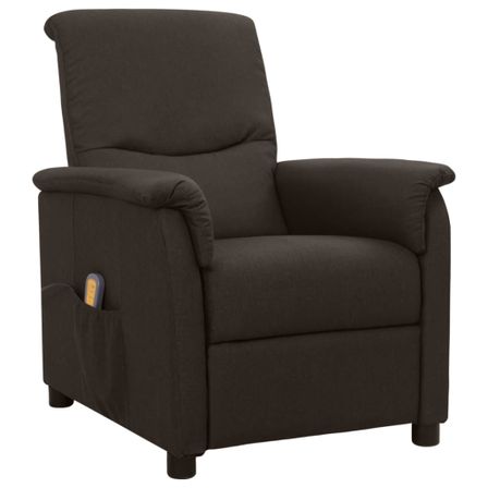 Fauteuil de massage inclinable Marron foncé Tissu 13