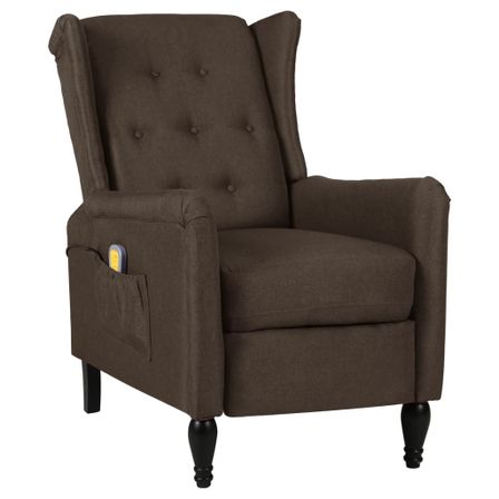 Fauteuil de massage inclinable Marron foncé Tissu 12