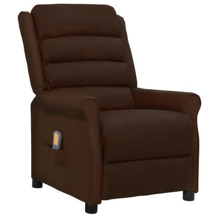Fauteuil de massage inclinable Marron Similicuir 7