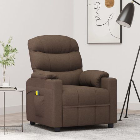 Fauteuil de massage inclinable Marron Tissu 2