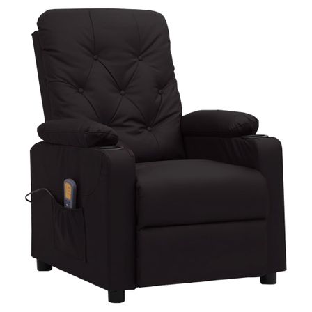Fauteuil de massage inclinable Noir Similicuir 12