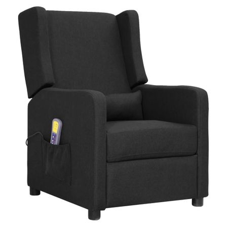 Fauteuil de massage inclinable Noir Tissu 5
