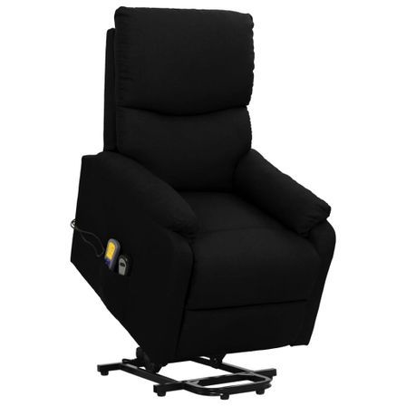 Fauteuil de massage inclinable Noir Tissu