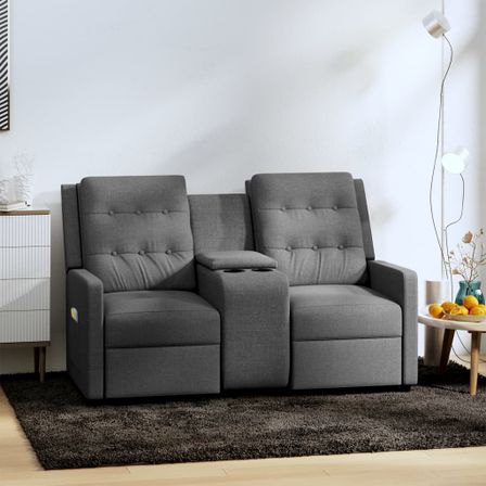 Fauteuil de massage inclinable porte-gobelet 2places Gris clair