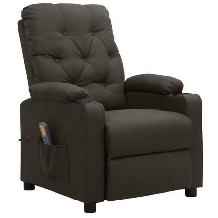 Fauteuil de massage inclinable Taupe Tissu 21