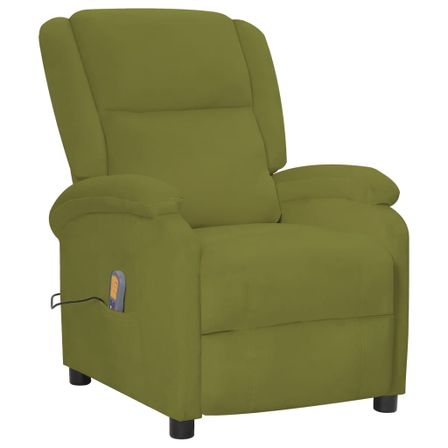 Fauteuil de massage inclinable Vert clair Velours