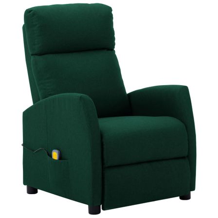 Fauteuil de massage inclinable Vert foncé Tissu 3