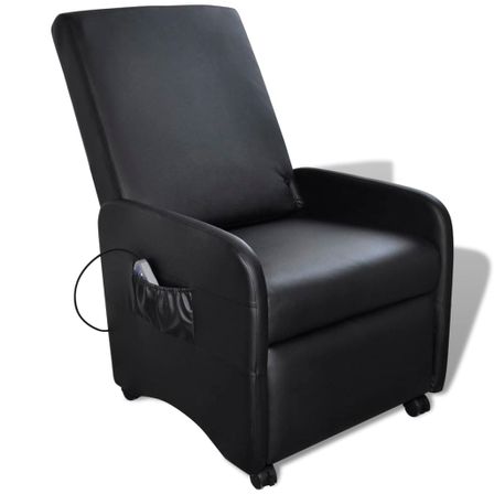 Fauteuil de massage Noir Similicuir 8