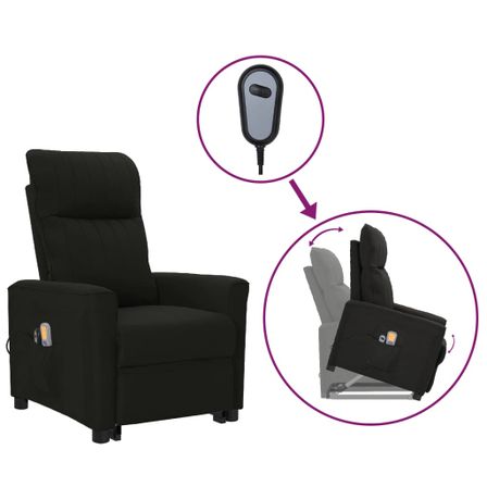 Fauteuil de massage Noir Tissu