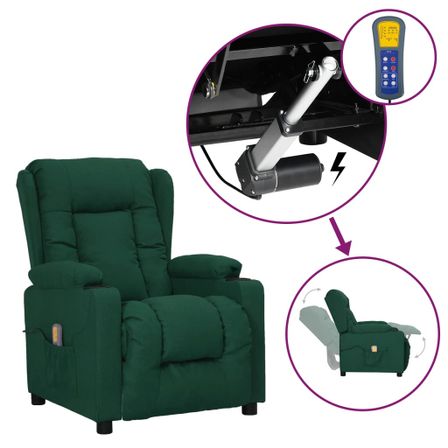 Fauteuil de massage Vert foncé Tissu