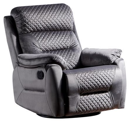 Fauteuil de relaxation à mécanisme manuel tissu matelassé Keva 80 cm