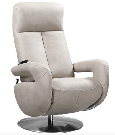 Fauteuil de relaxation électrique 2 moteurs en cuir avec têtière réglable Balbo