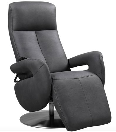 Fauteuil de relaxation électrique 2 moteurs en nubuck avec têtière réglable Balbo