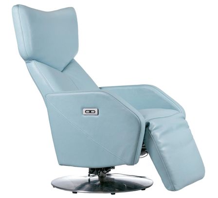 Fauteuil de relaxation électrique et pivotant Cuir Bleu Kasty
