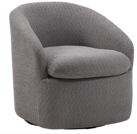 Fauteuil pivotant tissu à bouclettes