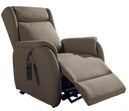 Fauteuil de relaxation et releveur 2 moteurs en nubuck 2 moteurs électriques Biza