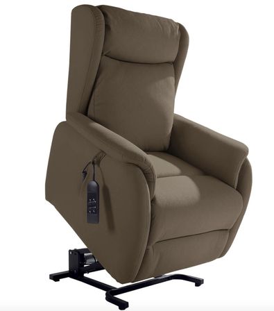 Fauteuil de relaxation et releveur 2 moteurs en nubuck 2 moteurs électriques Biza