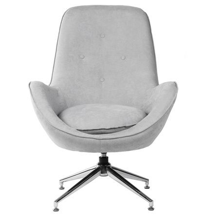 Fauteuil design pivotant à 360º tissu gris clair Oeuf 79 cm