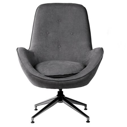 Fauteuil design pivotant à 360º tissu gris foncé Oeuf 79 cm