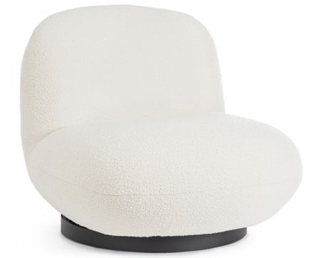 Fauteuil design pivotant MARGOT – Tissu doux effet bouclé