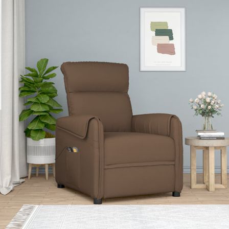 Fauteuil électrique de massage Marron Tissu