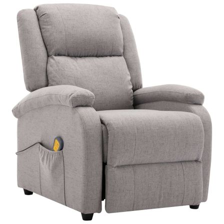 Fauteuil électrique inclinable de massage tissu gris clair Bizen