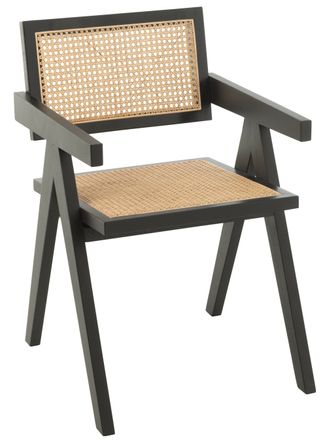 Fauteuil en bois de frêne et rotin GRID – Un design aéré
