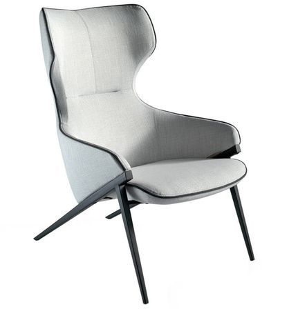 Fauteuil en tissu et pieds en acier Roxane