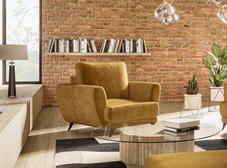 Fauteuil en velours MAGY – Confort et durabilité